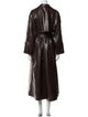 Selmacilek Faux Leather Trench Coat