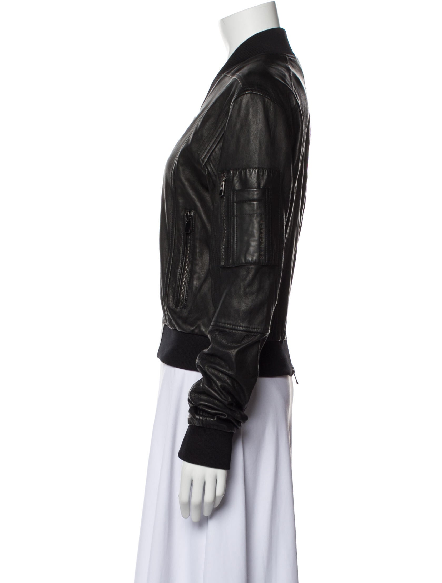 Skingraft Leather Bomber Jacket - Black Jackets, Clothing - WSKGF20314 | The RealReal Skingraft Leather Bomber Jacket - Black Jackets, Clothing - WSKGF20314 | The RealReal