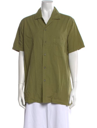 Smock Short Sleeve Button-Up Top