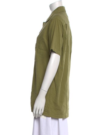 Smock Short Sleeve Button-Up Top