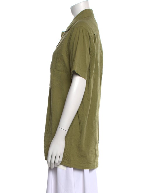 Smock Short Sleeve Button-Up Top