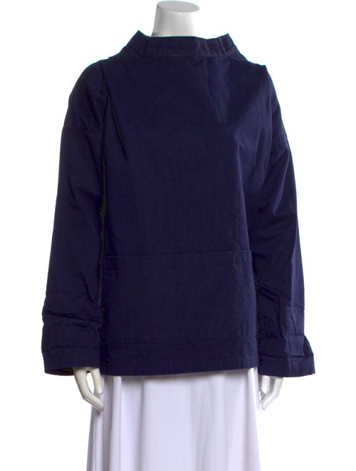 Smock Mock Neck Long Sleeve Sweatshirt