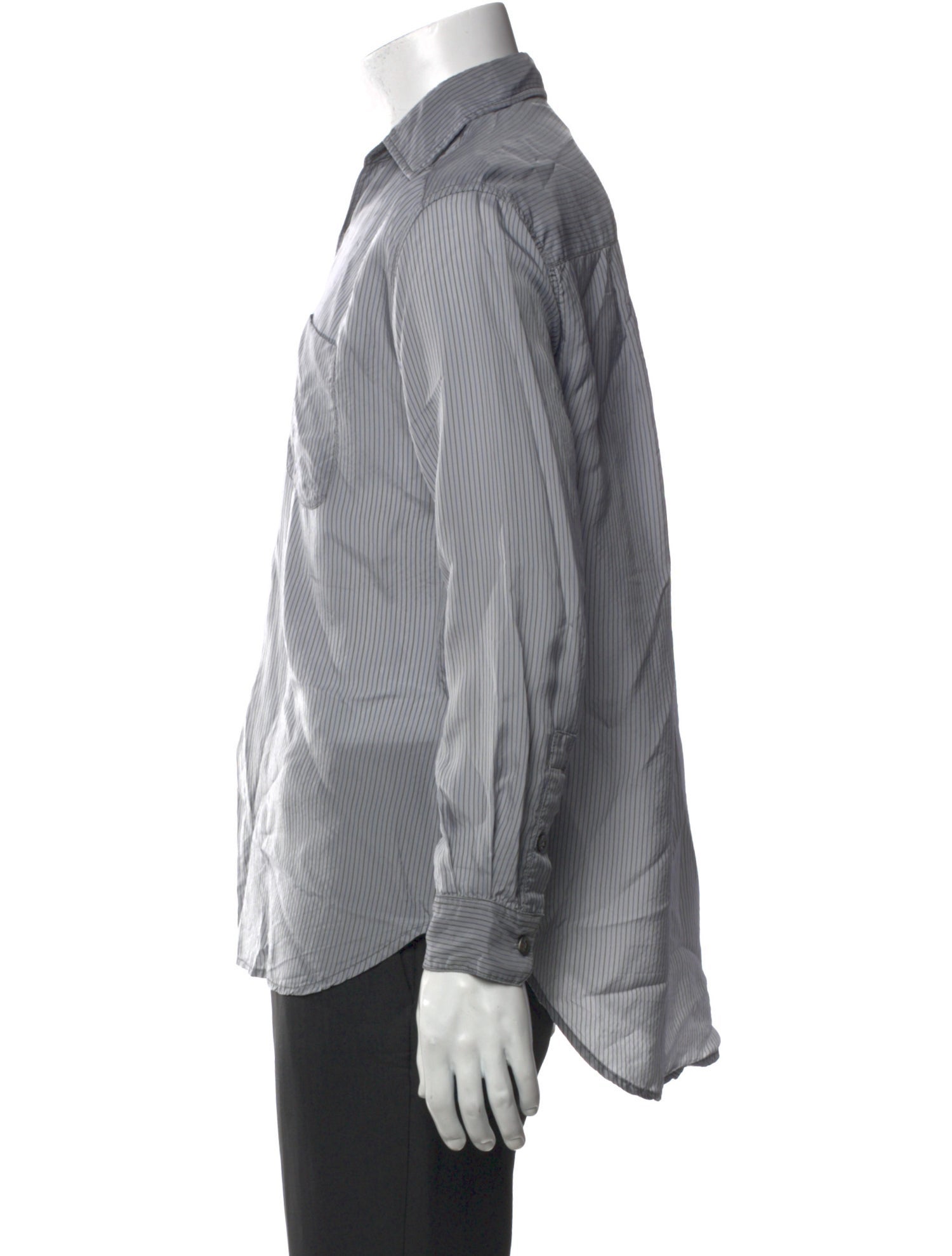 Smock Striped Long Sleeve Dress Shirt