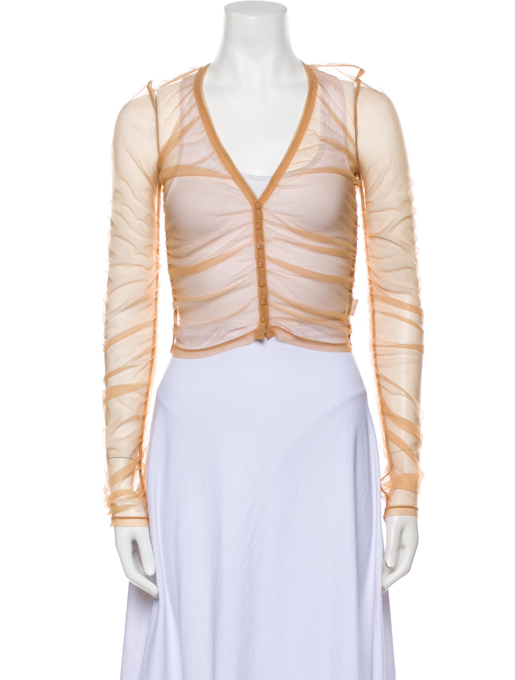 SMFK V-Neck Long Sleeve Crop Top