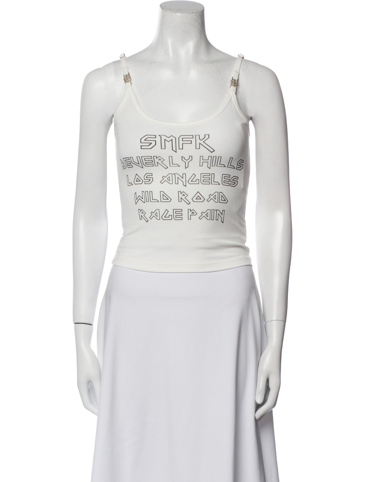 SMFK Graphic Print Scoop Neck Crop Top