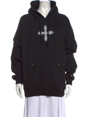 Pre-owned Smfk Graphic Print Crew Neck Hoodie In Black