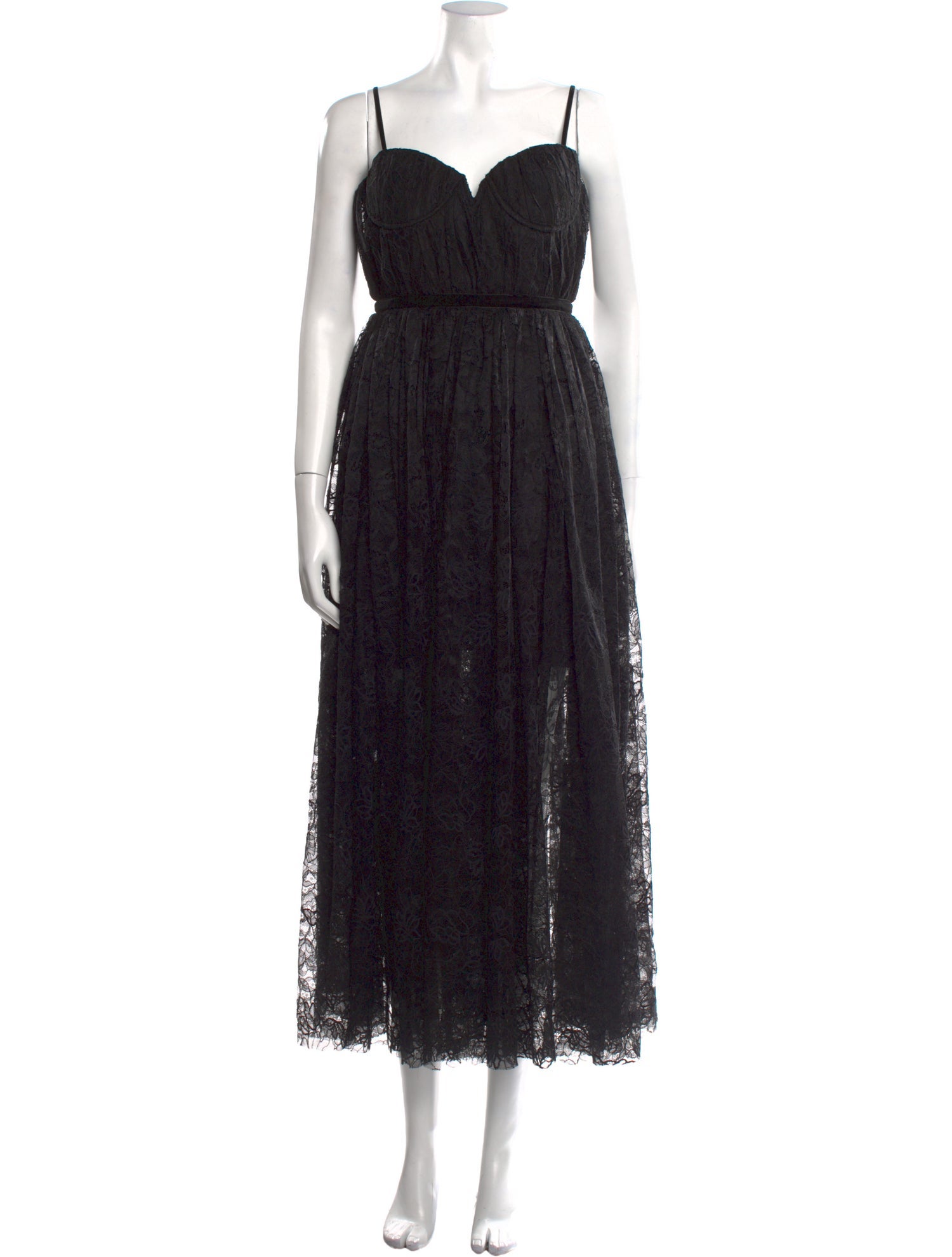 SAU LEE Square Neckline Long Dress