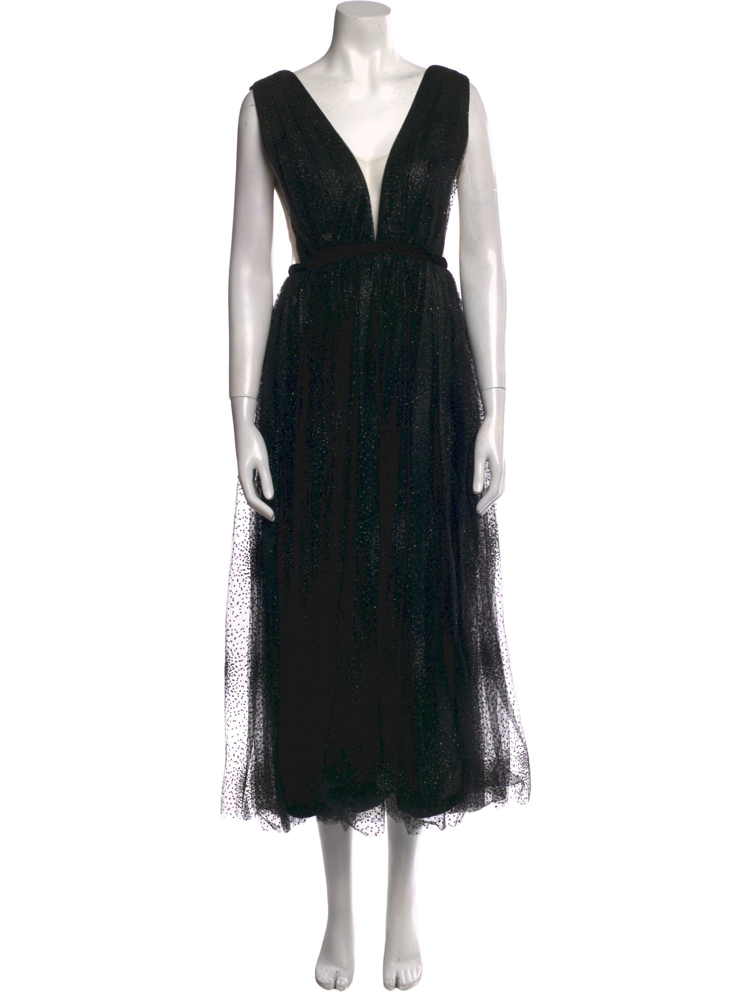 SAU LEE V-Neck Long Dress