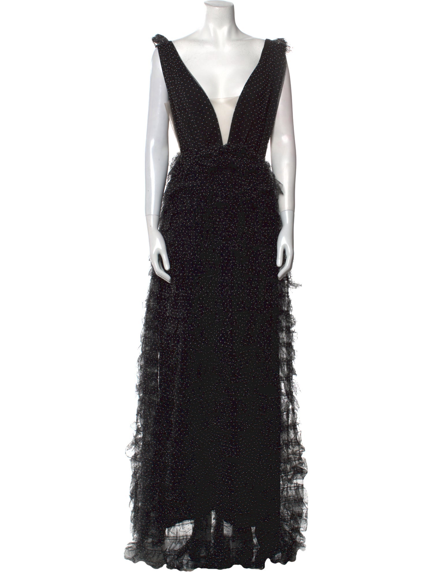 SAU LEE Polka Dot Print Long Dress