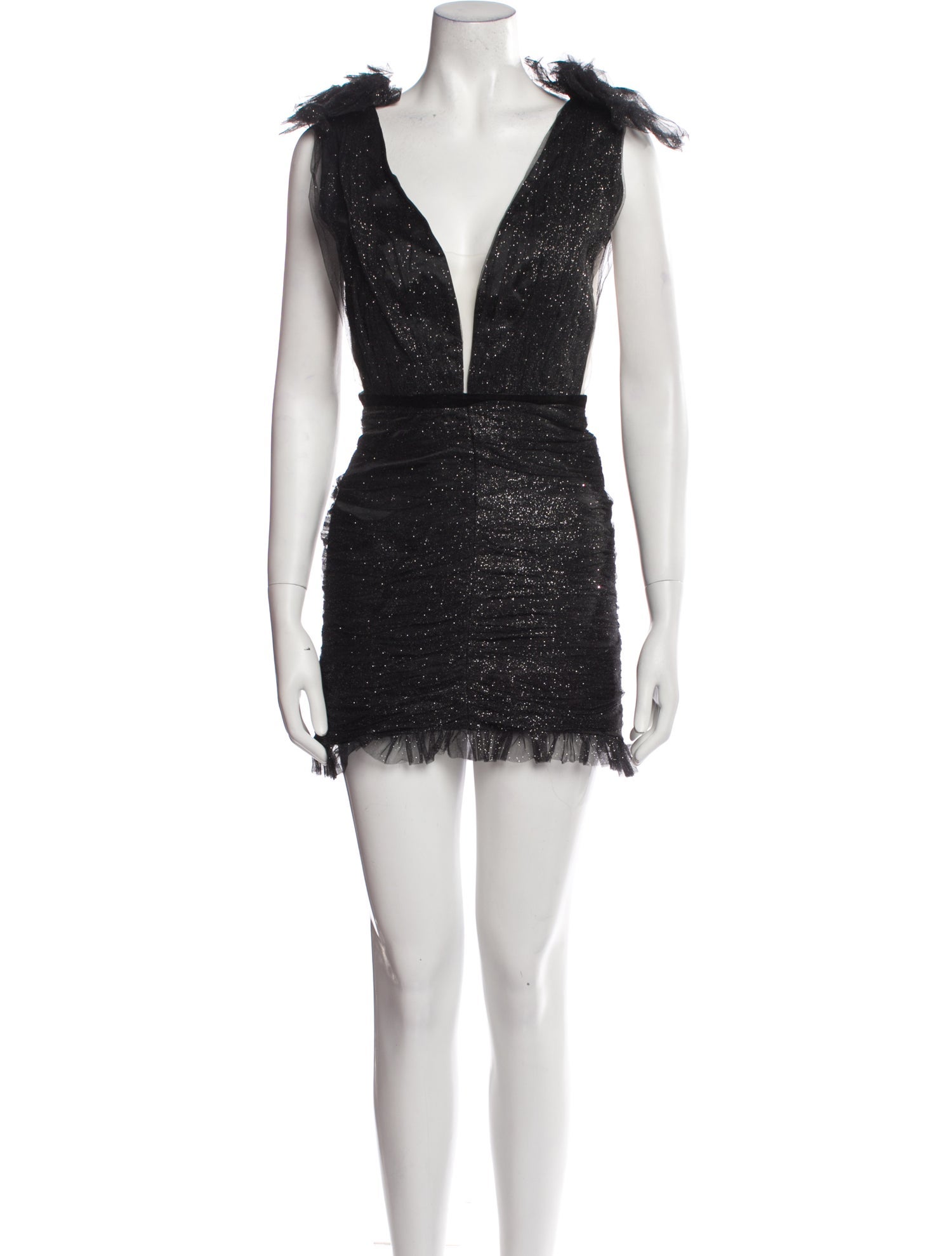 SAU LEE V-Neck Mini Dress