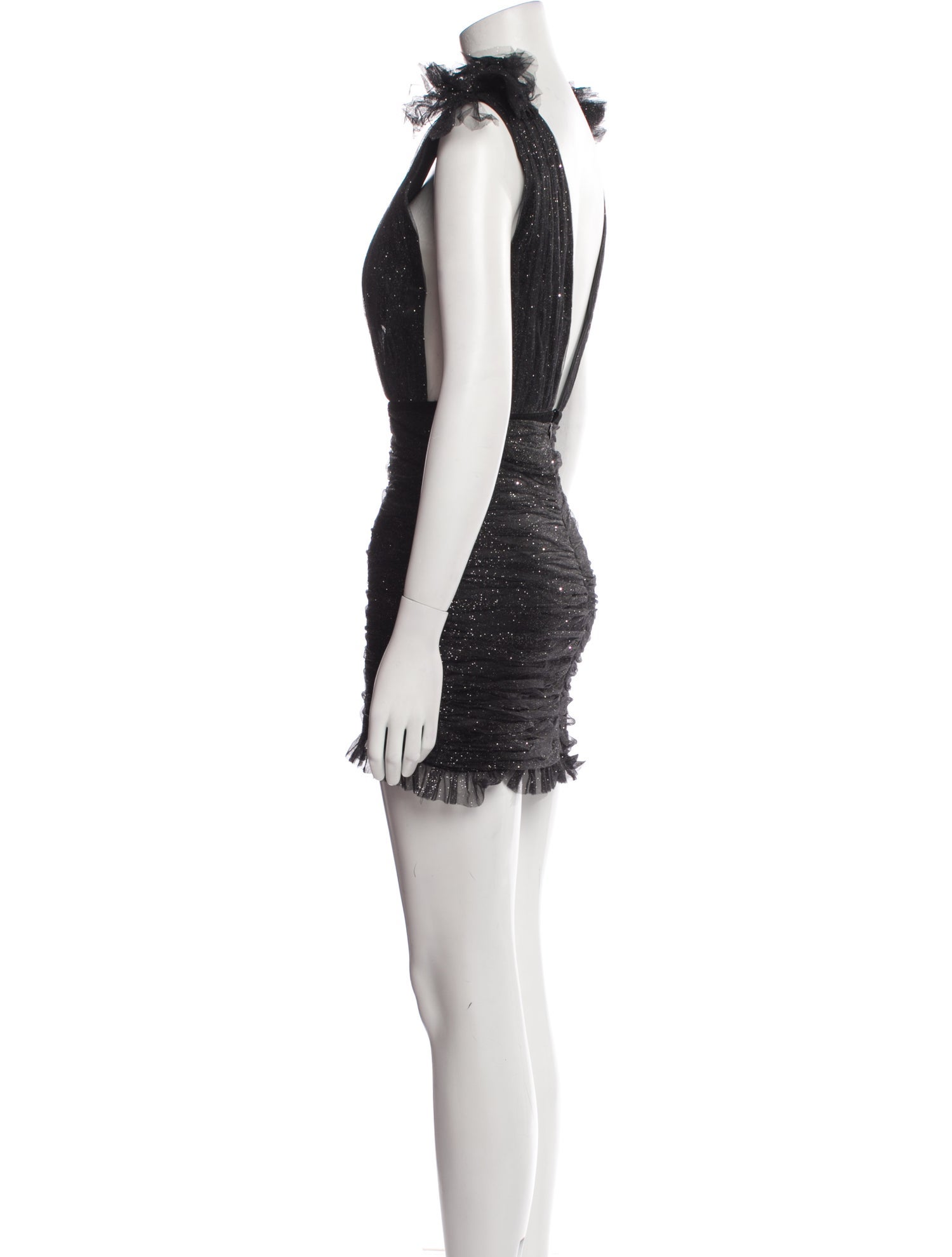 SAU LEE V-Neck Mini Dress