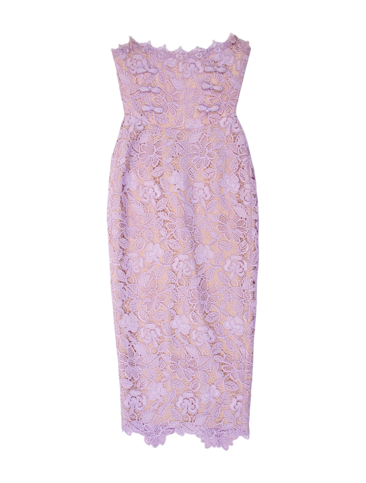 SAU LEE Lace Pattern Long Dress