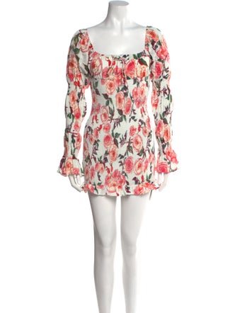 SAU LEE Floral Print Mini Dress