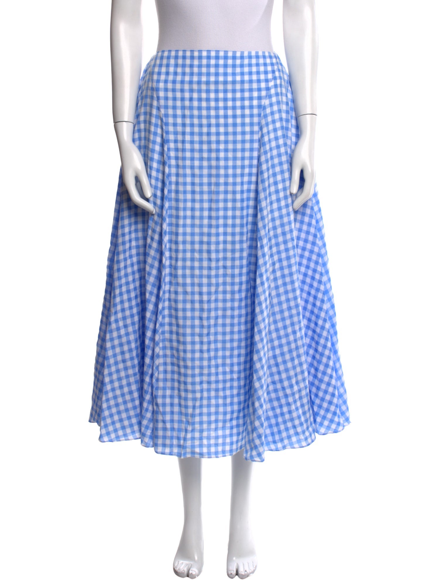 SAU LEE Plaid Print Midi Length Skirt