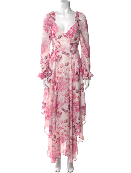 SAU LEE Floral Print Long Dress