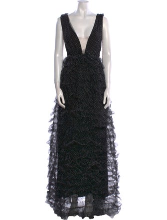 SAU LEE Printed Long Dress