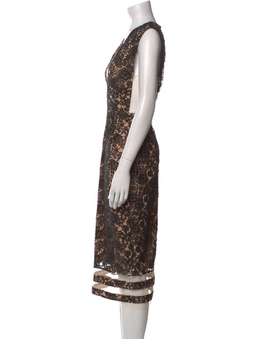 SAU LEE Lace Pattern Midi Length Dress