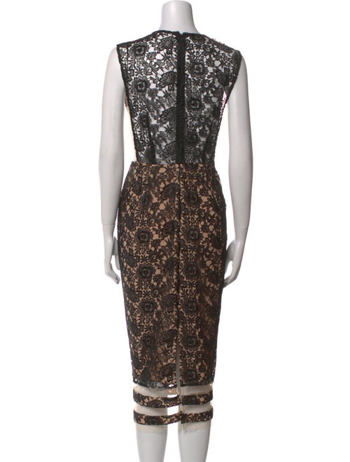SAU LEE Lace Pattern Midi Length Dress