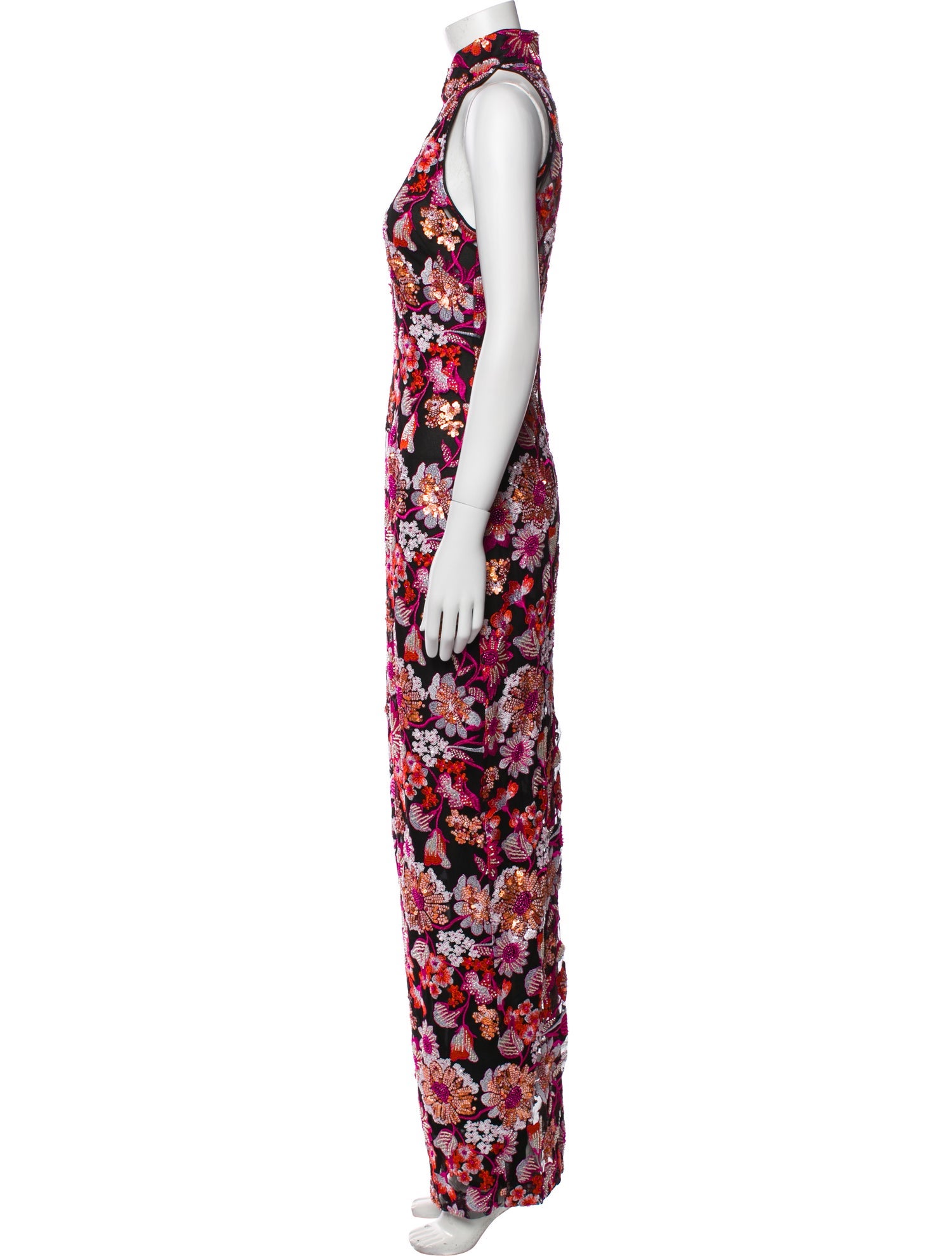 SAU LEE Floral Print Long Dress