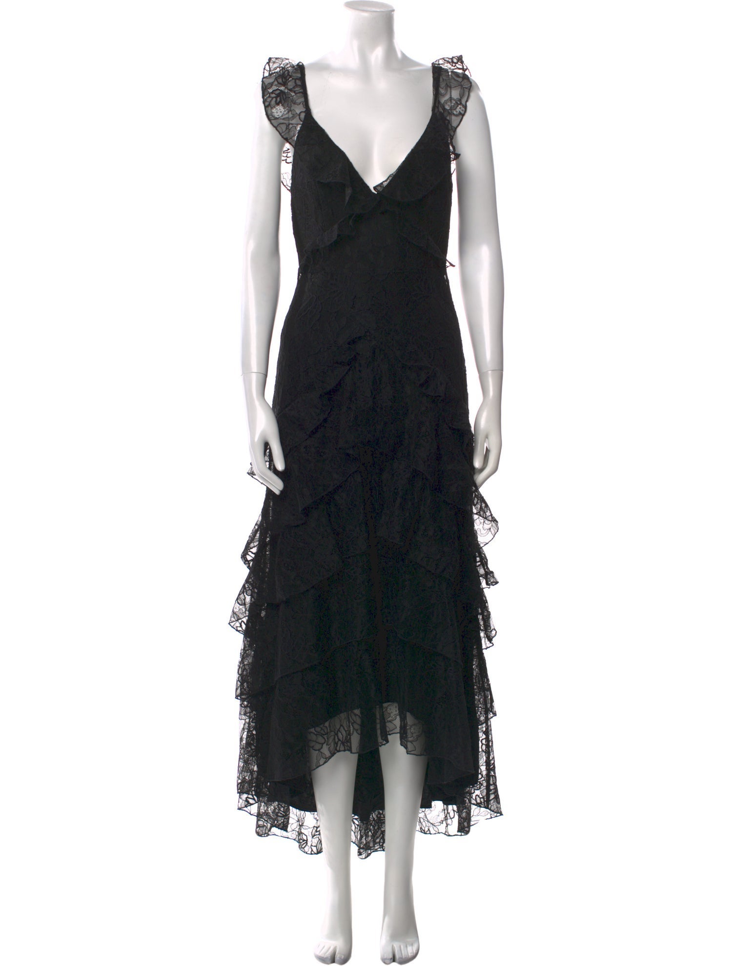 SAU LEE Lace Pattern Long Dress