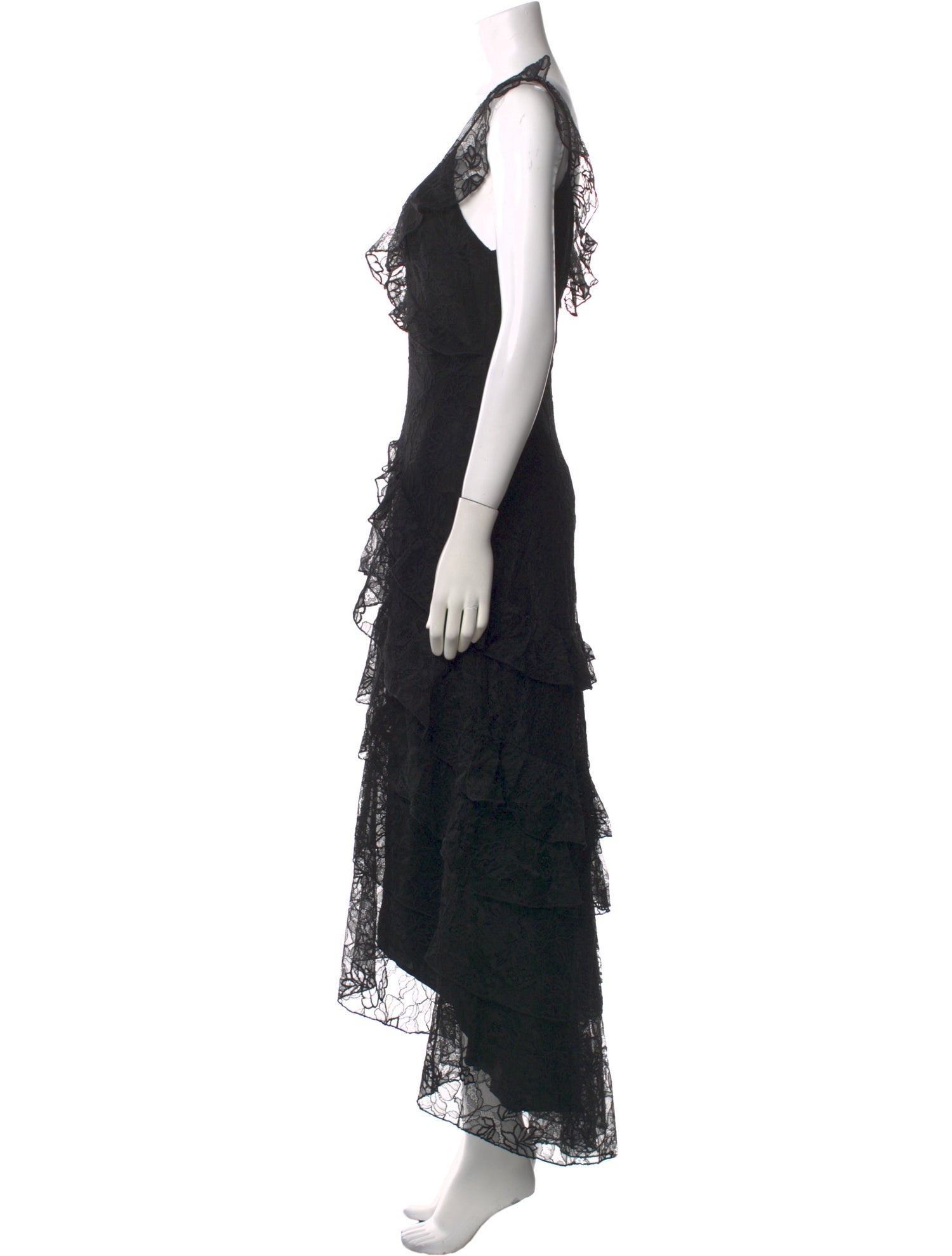 SAU LEE Lace Pattern Long Dress