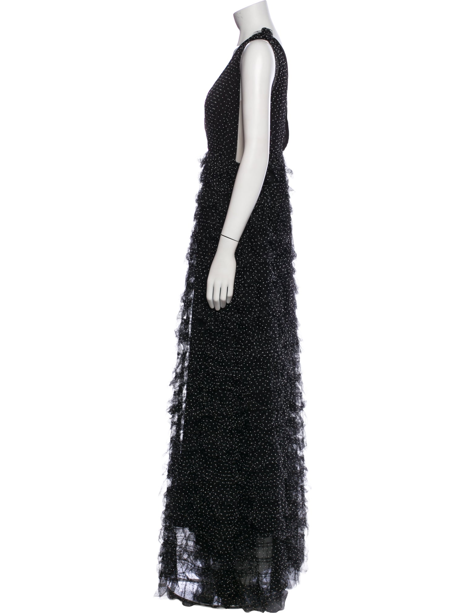 SAU LEE Polka Dot Print Long Dress