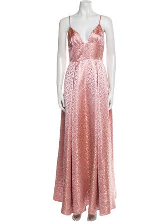 SAU LEE V-Neck Long Dress