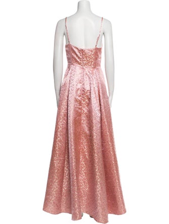 SAU LEE V-Neck Long Dress