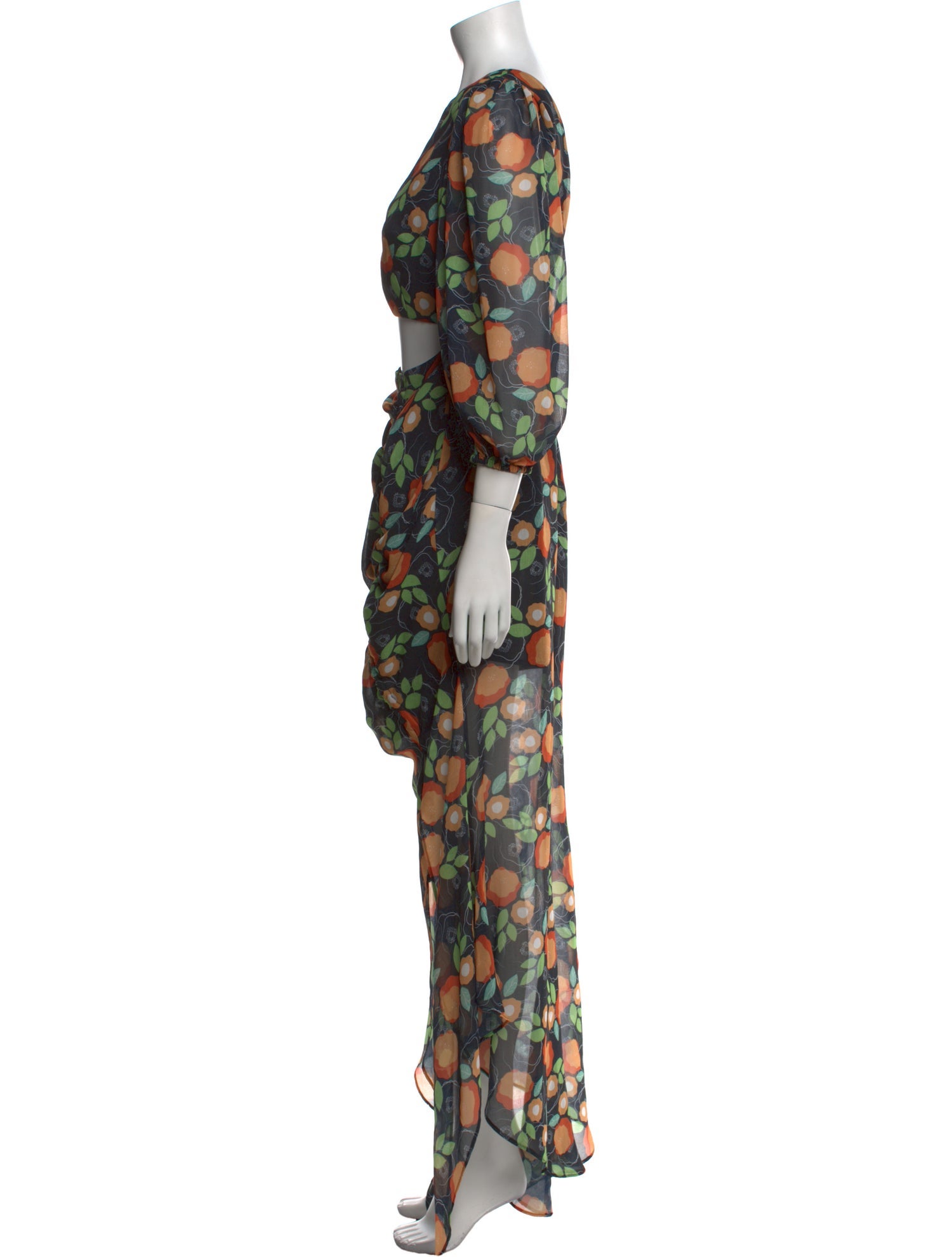 SAU LEE Floral Print Long Dress