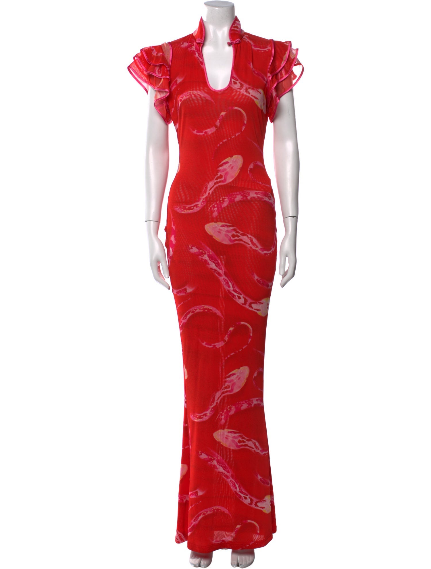 SAU LEE Floral Print Long Dress