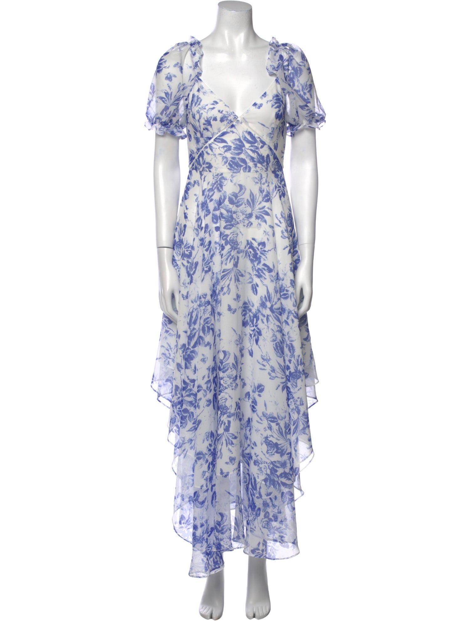 SAU LEE Floral Print Midi Length Dress