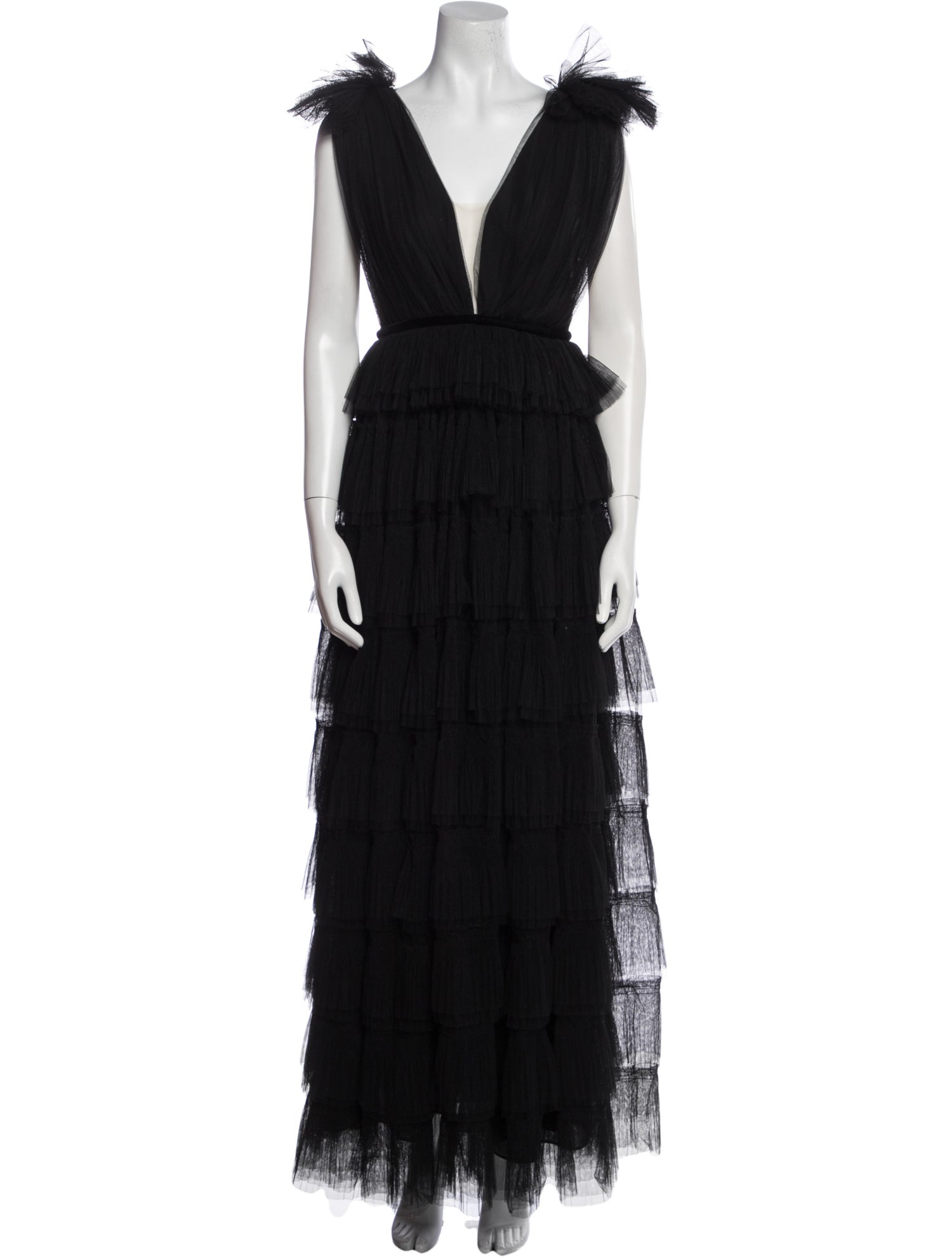 SAU LEE V-Neck Long Dress