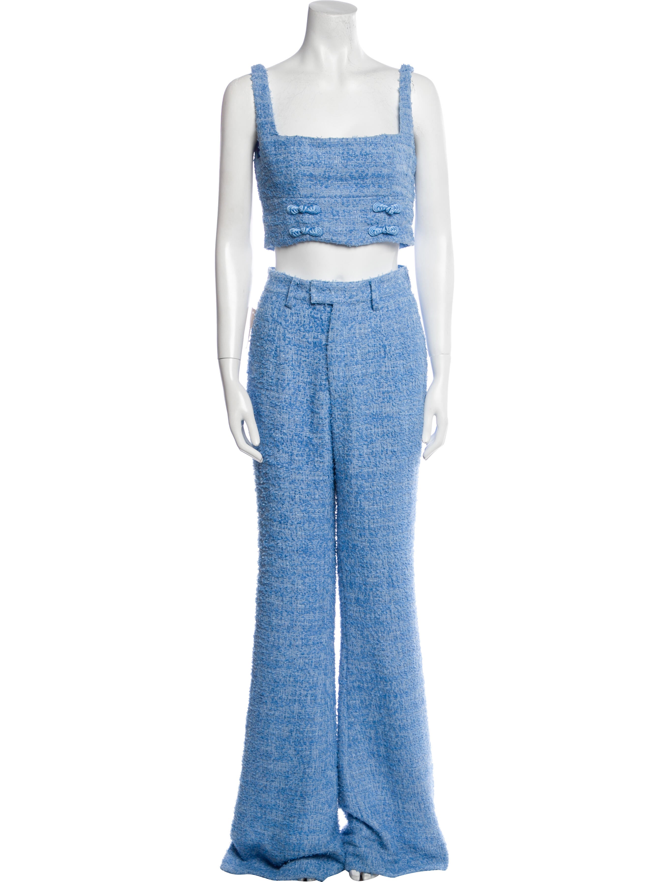 SAU LEE Tweed Braided Accents Pant Set