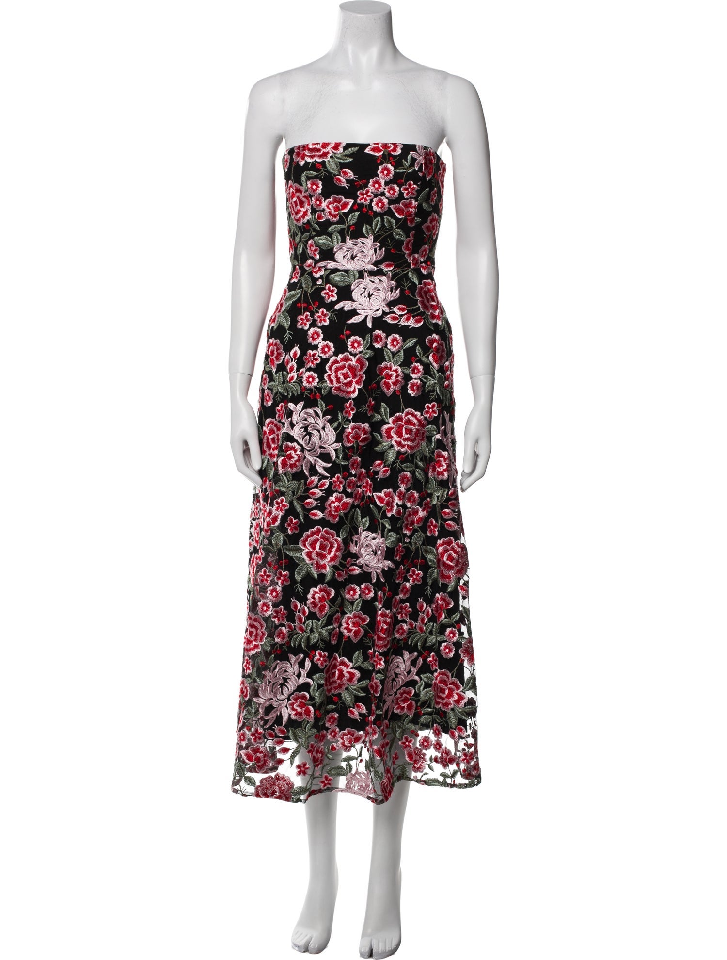 SAU LEE Floral Print Midi Length Dress