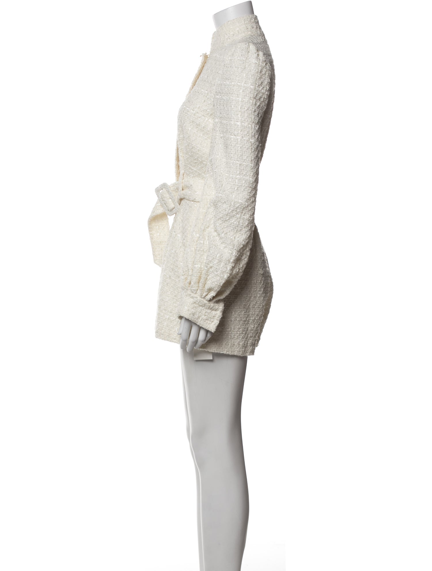 SAU LEE Tweed Pattern Jumpsuit - White Jumpsuits and Rompers