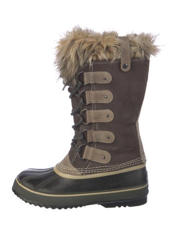 Sloan Boots Suede Faux Fur Trim Lace-Up 8