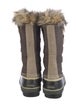 SLOAN Suede Faux Fur Trim Lace-Up Boots