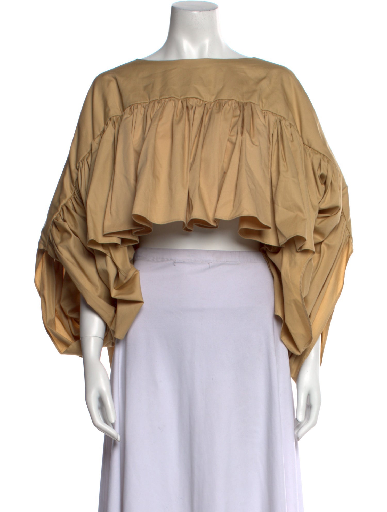 SLOAN Bateau Neckline Three-Quarter Sleeve Crop Top