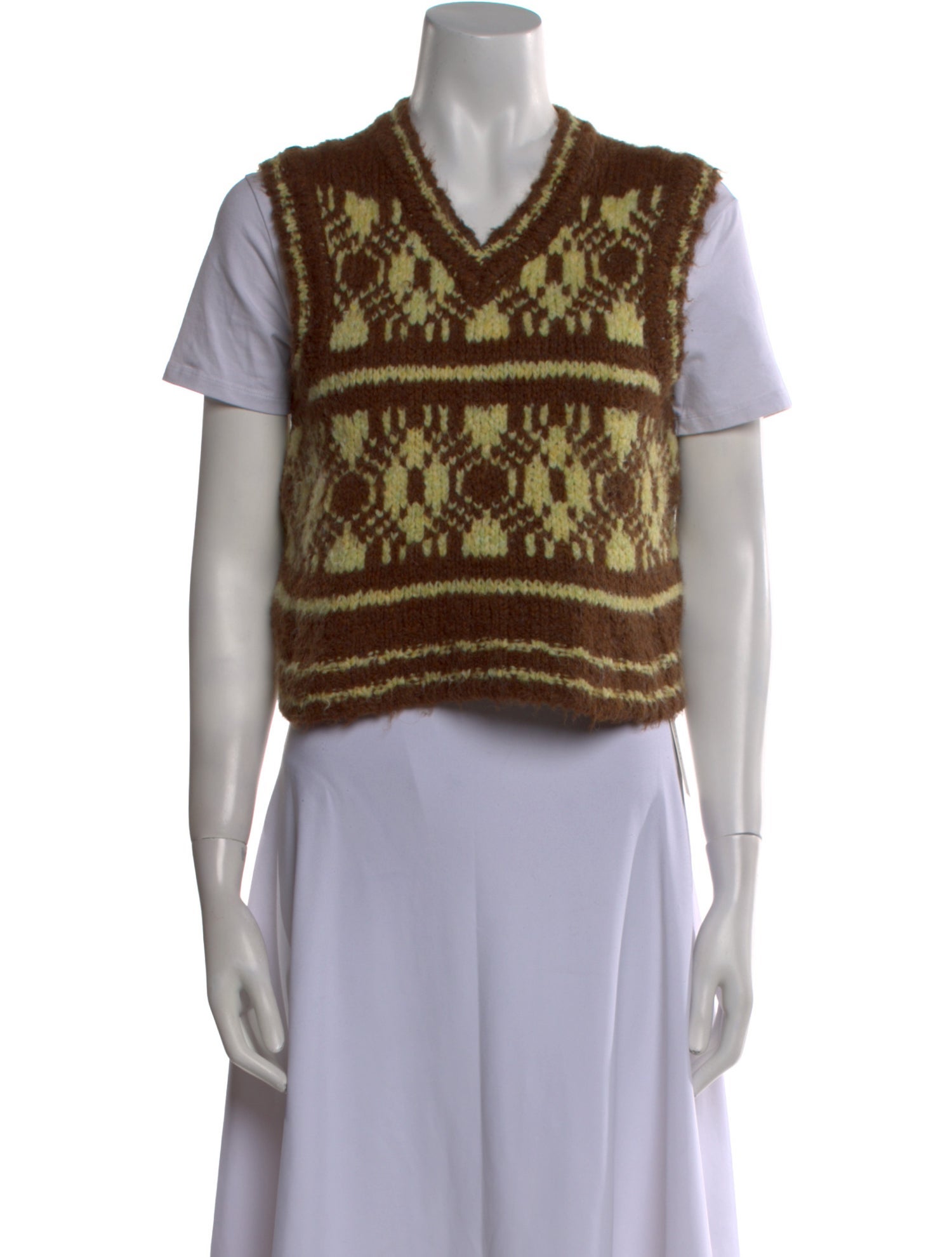 Alexa Chung Printed V-Neck Sweater