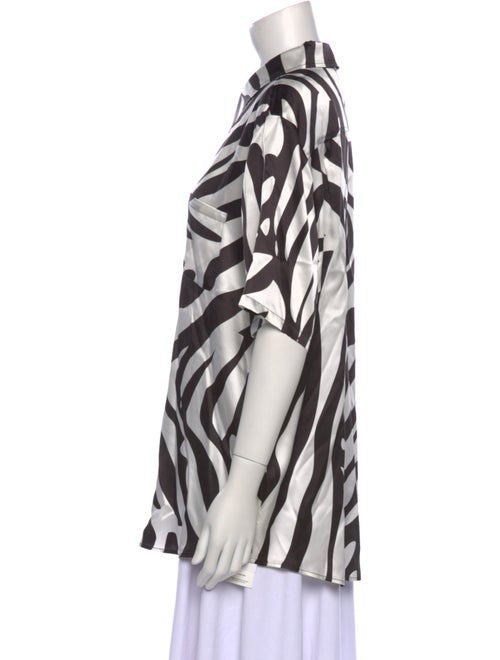 Silk Laundry Silk Animal Print Button-Up Top