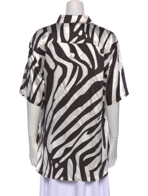 Silk Laundry Silk Animal Print Button-Up Top