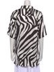Silk Laundry Silk Animal Print Button-Up Top