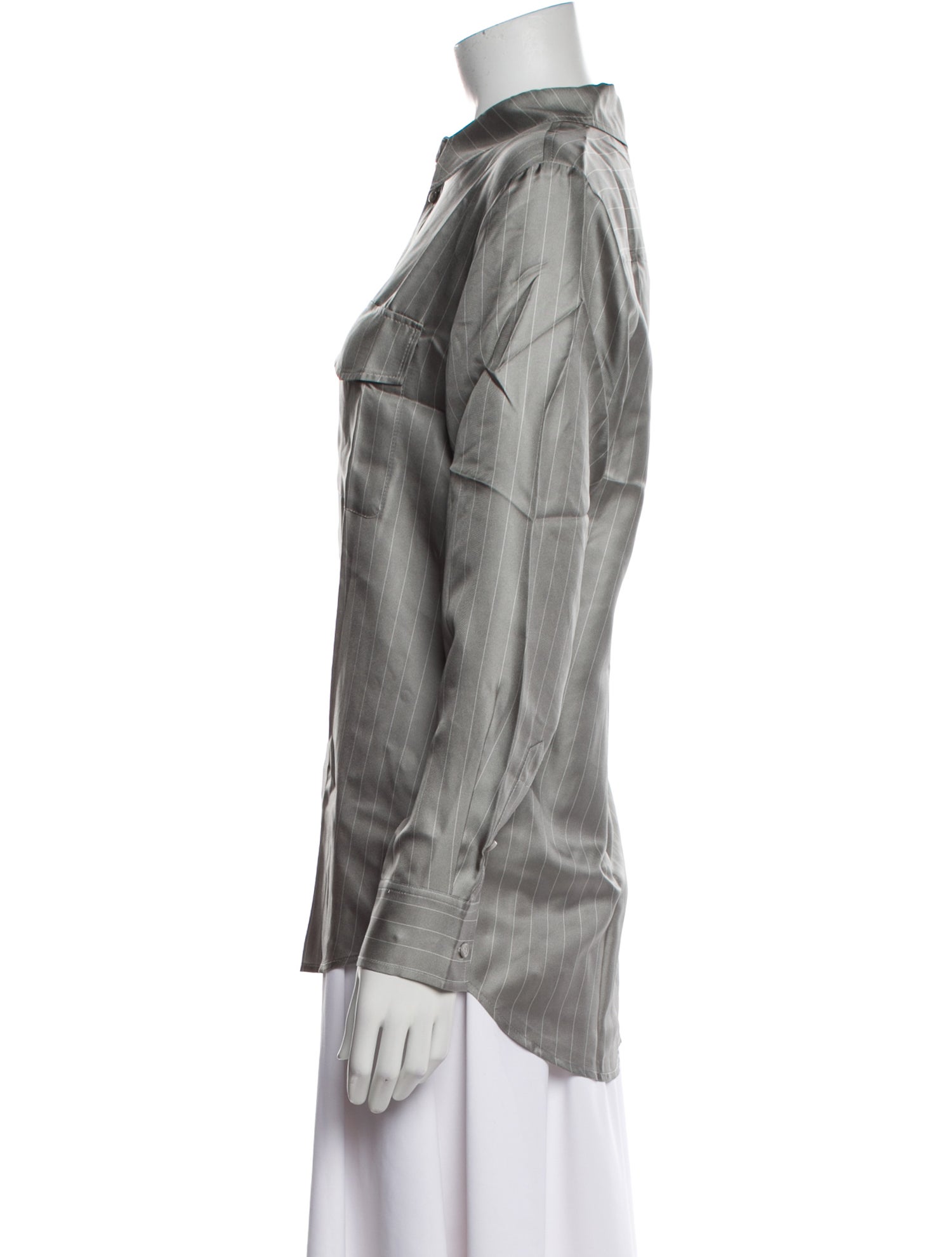 Silk Laundry Silk Long Sleeve Button-Up Top