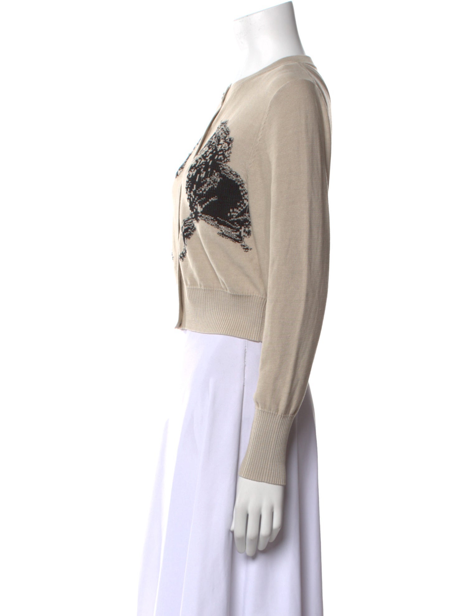 Silk Laundry Patterned Crew Neck Sweater