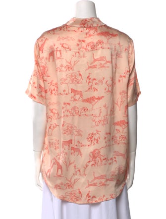 Silk Laundry Silk Printed Button-Up Top