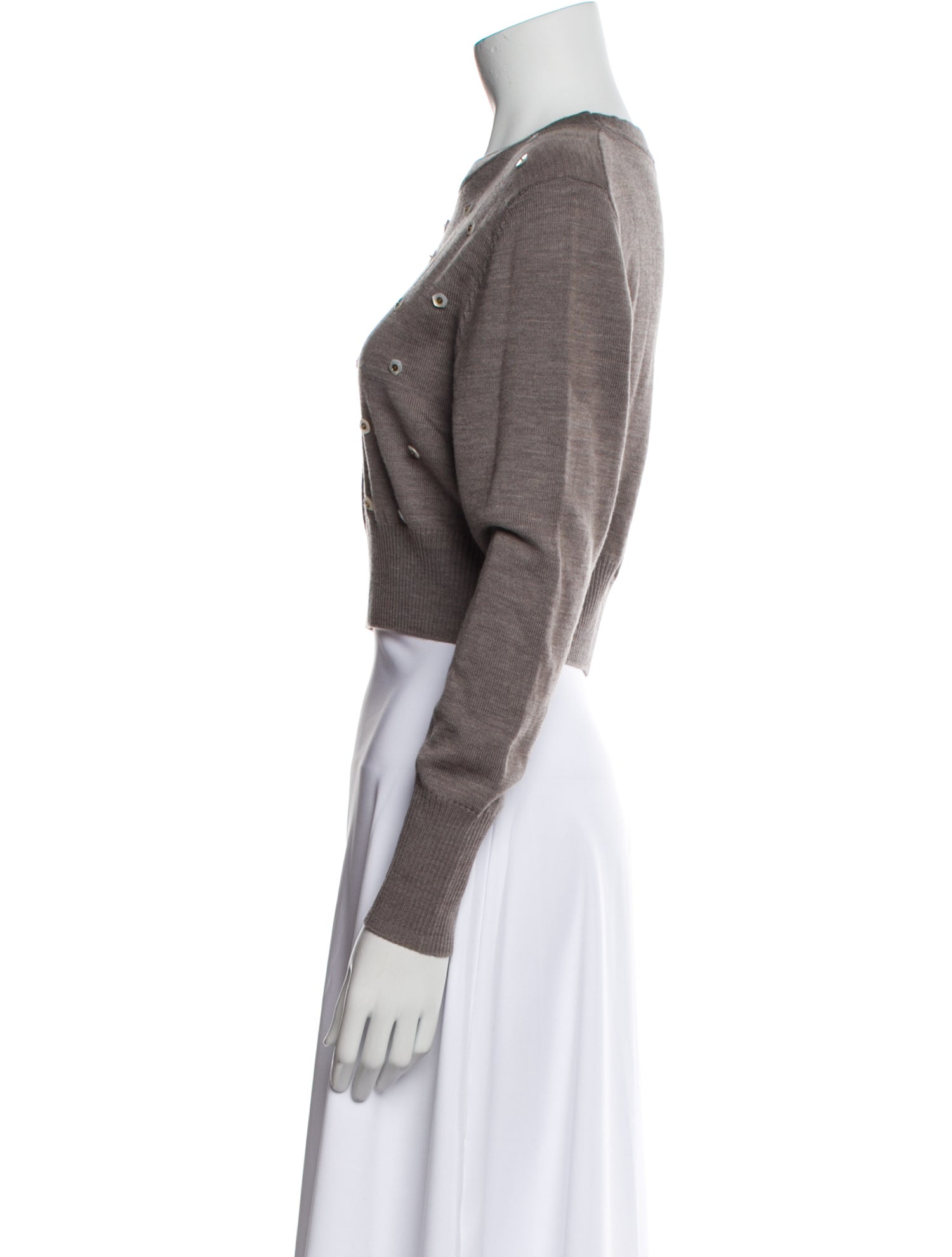 Silk Laundry Crew Neck Long Sleeve Crop Top w/ Tags