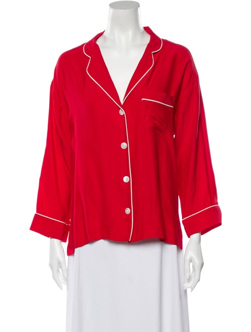 Sleepy Jones Silk Pajamas Red
