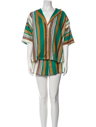 SoleilSoleil Striped Short Set