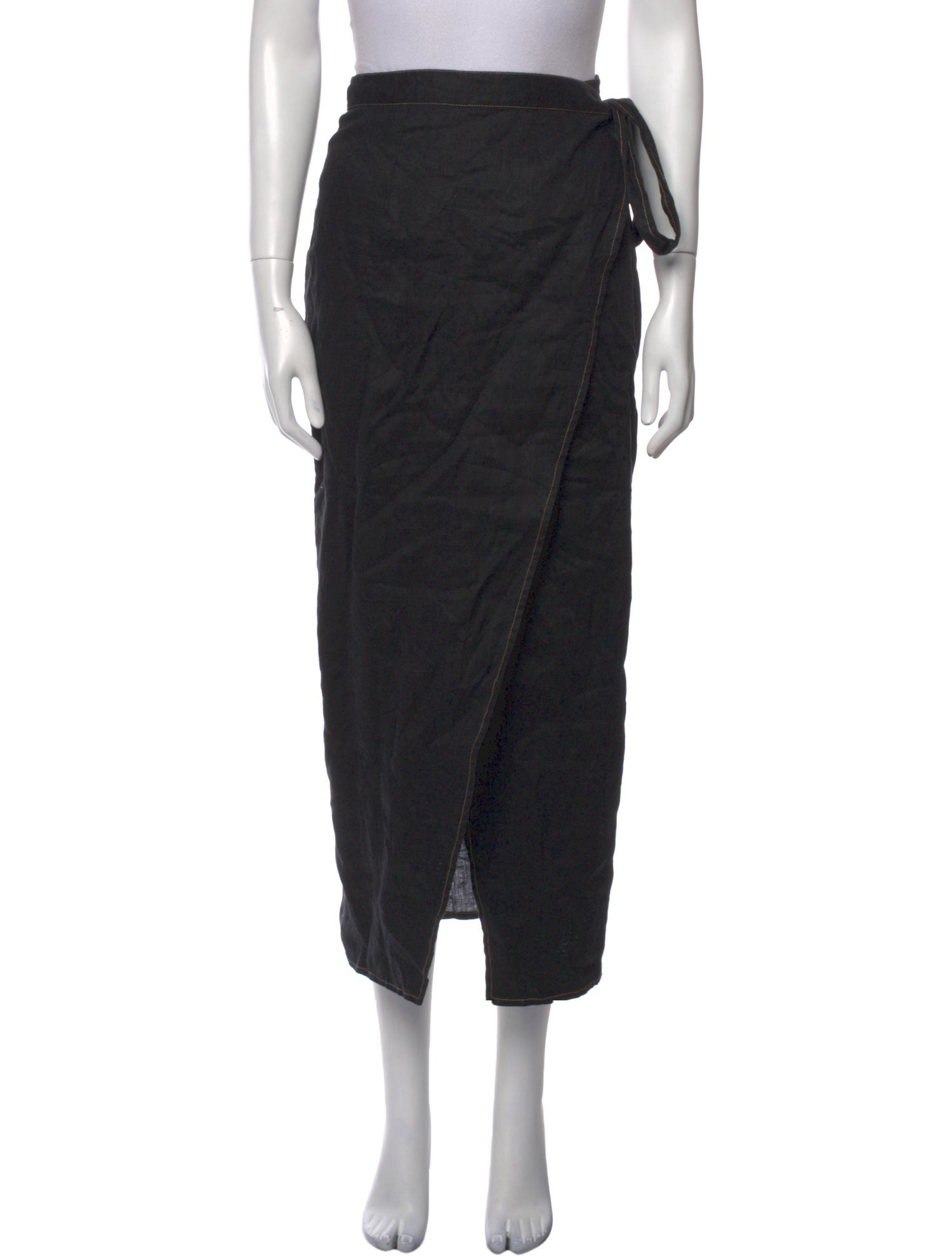 SoleilSoleil Linen Midi Length Skirt