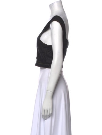 SoleilSoleil Linen Square Neckline Crop Top